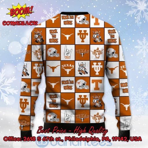 Texas Longhorns Logos Ugly Christmas Sweater