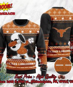 Texas Longhorns Snoopy Dabbing Ugly Christmas Sweater