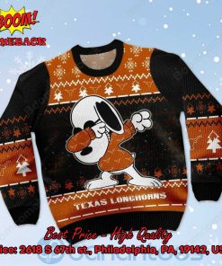 texas longhorns snoopy dabbing ugly christmas sweater 2 eB4bC