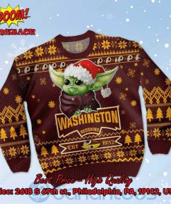 washington redskins baby yoda santa hat ugly christmas sweater 2 VWxYY