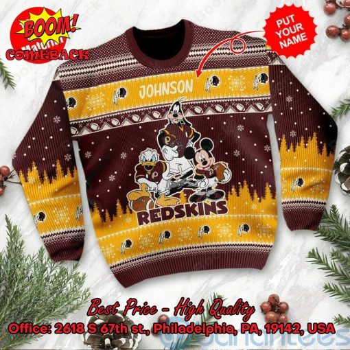 Washington Redskins Disney Characters Personalized Name Ugly Christmas Sweater