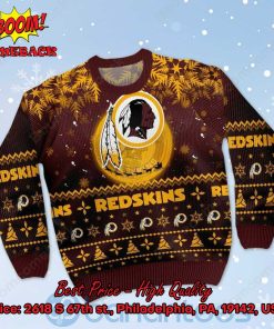 Washington Redskins Santa Claus In The Moon Ugly Christmas Sweater
