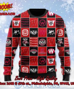 Wisconsin Badgers Logos Ugly Christmas Sweater