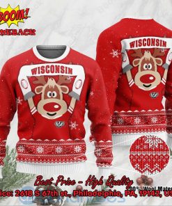 Wisconsin Badgers Reindeer Ugly Christmas Sweater