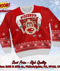 Wisconsin Badgers Reindeer Ugly Christmas Sweater