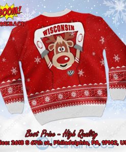 wisconsin badgers reindeer ugly christmas sweater 3 Ie6Aj