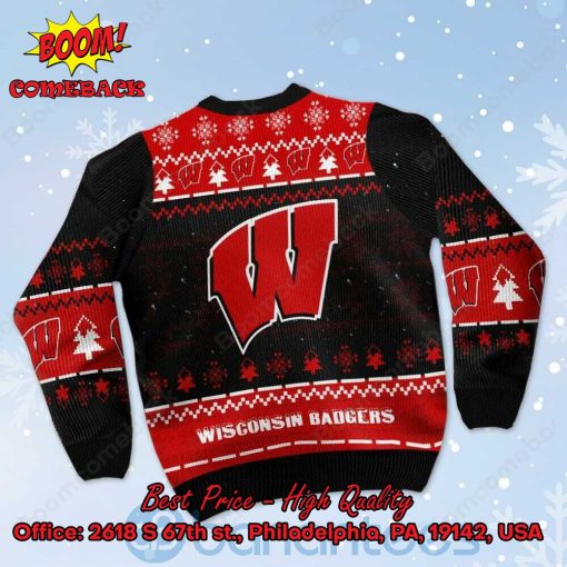 Wisconsin Badgers Snoopy Dabbing Ugly Christmas Sweater