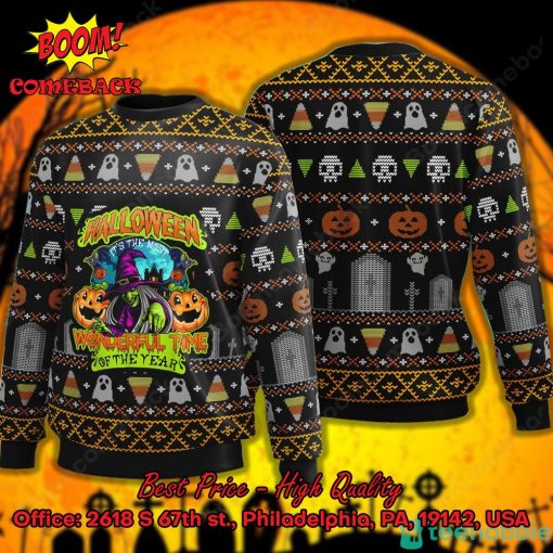 Witch Pumpkin It’s the Most Wonderful Time of the Year Halloween Ugly Christmas Sweater