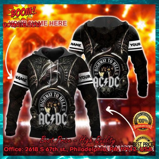 ACDC Rock Band Dragon Highway To Hell Personalized Name 3d Printed Hoodie