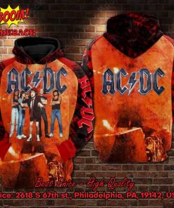 ACDC Rock Band Orange 3d Printed Hoodie