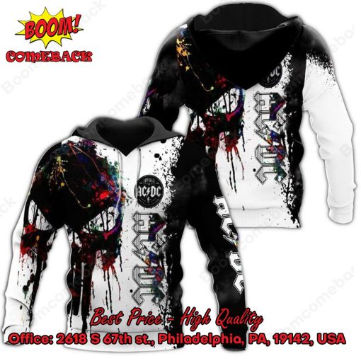 ACDC Rock Band Punisher Skull 3d Printed Hoodie