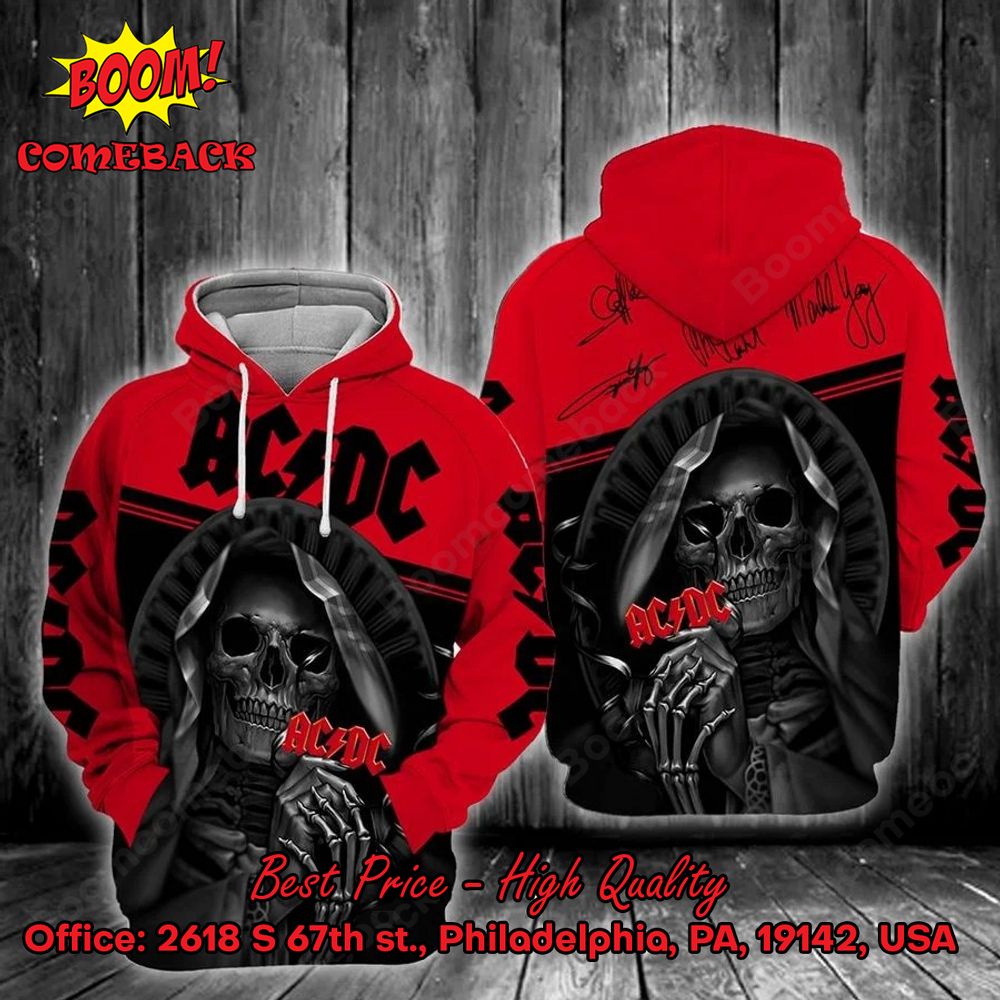 ACDC Rock Band Red Skull 3d Printed Hoodie