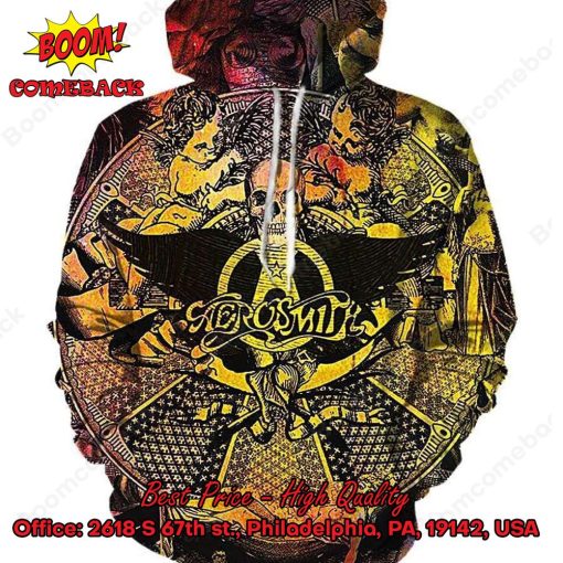 Aerosmith Rock Band Fan Art 3d Printed Hoodie And T-shirt