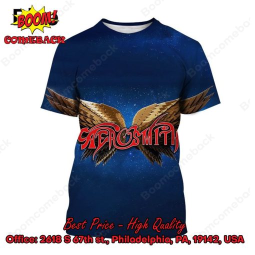 Aerosmith Rock Band Logo Blue 3d Printed T-shirt Hoodie