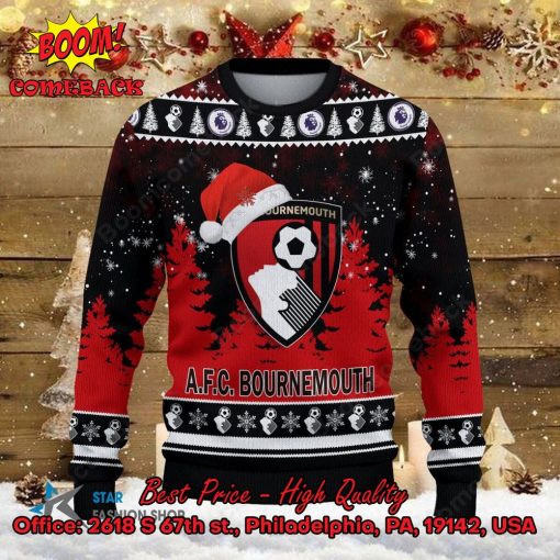 AFC Bournemouth Santa Hat Ugly Christmas Sweater