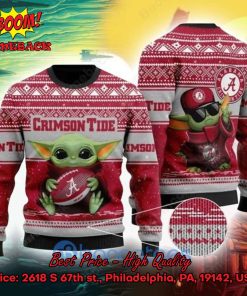 Alabama Crimson Tide Cool Baby Yoda Ugly Christmas Sweater