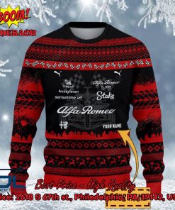 alfa romeo f1 team personalized name ugly christmas sweater 2 ZFNzp