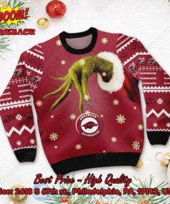 Arkansas Razorbacks Grinch Candy Cane Ugly Christmas Sweater