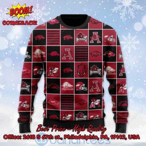 Arkansas Razorbacks Logos Ugly Christmas Sweater