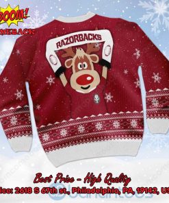 arkansas razorbacks reindeer ugly christmas sweater 3 JwQW9