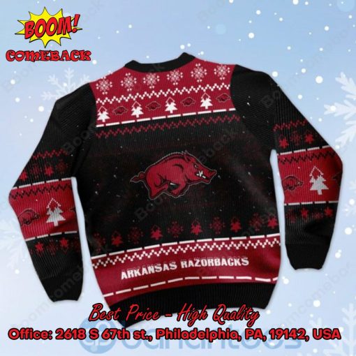 Arkansas Razorbacks Snoopy Dabbing Ugly Christmas Sweater