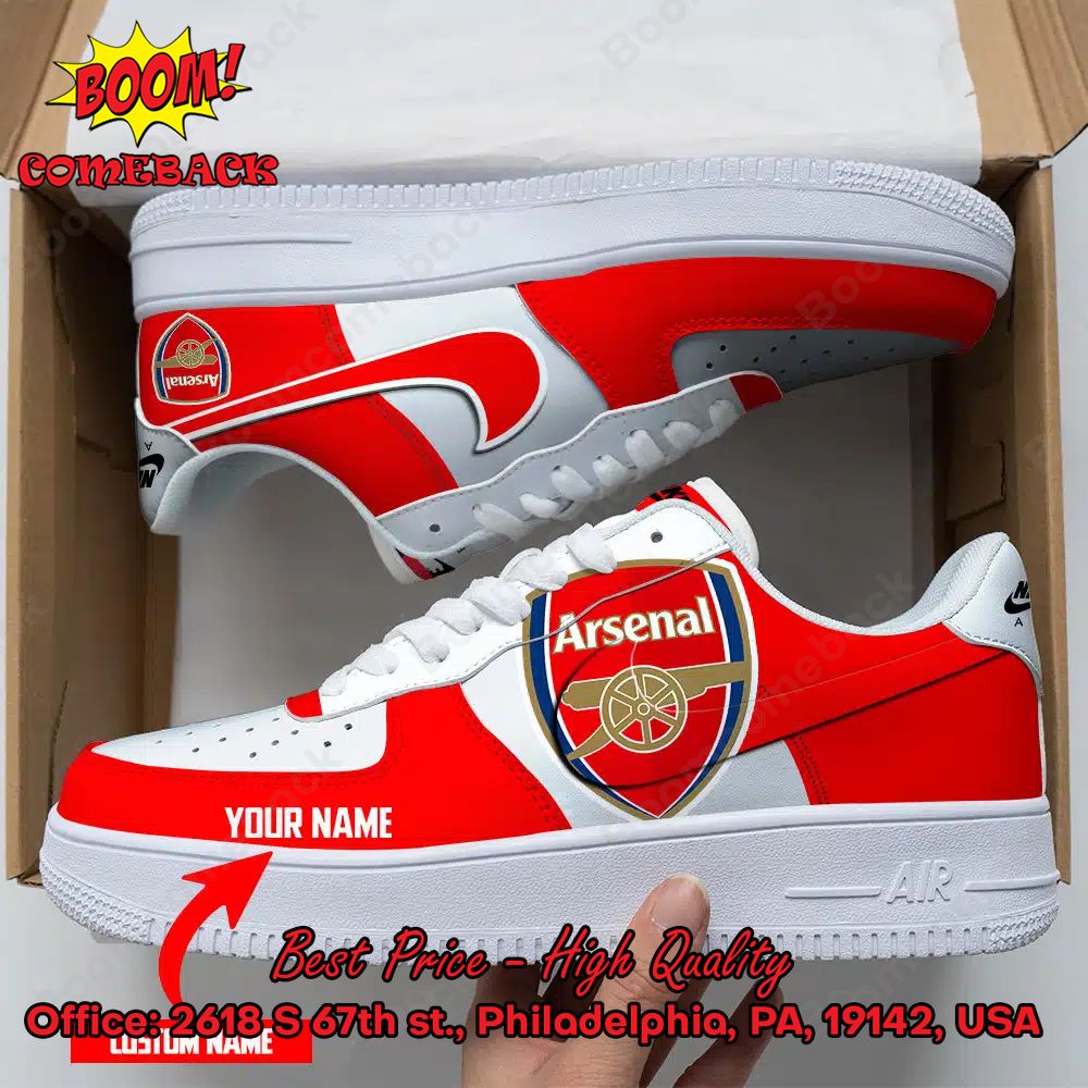 Arsenal Logo Personalized Name Nike Air Force Sneakers