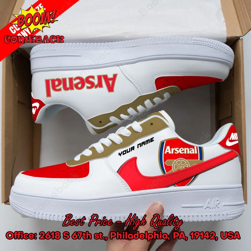 Arsenal Personalized Name Nike Air Force Sneakers