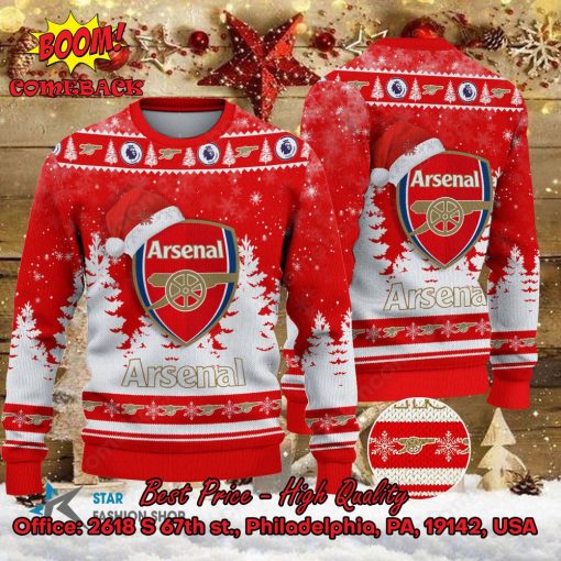 Arsenal Santa Hat Ugly Christmas Sweater