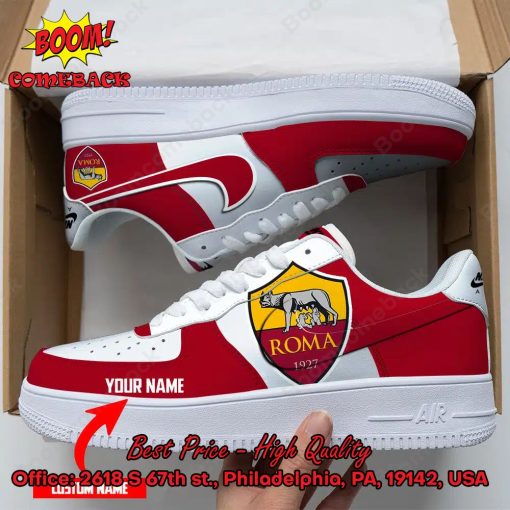 AS Roma Logo Personalized Name Nike Air Force Sneakers
