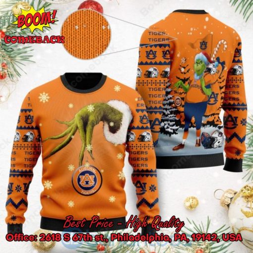 Auburn Tigers Grinch Candy Cane Ugly Christmas Sweater