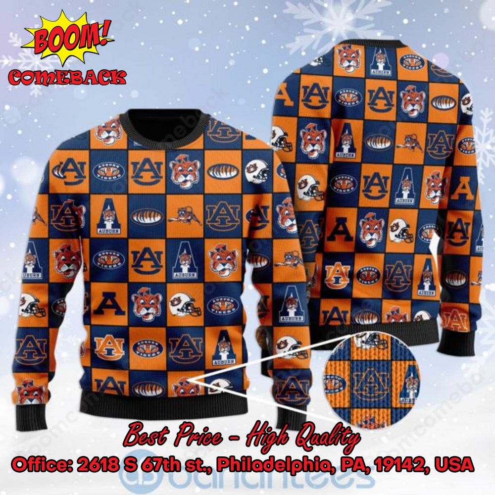 Auburn Tigers Logos Ugly Christmas Sweater