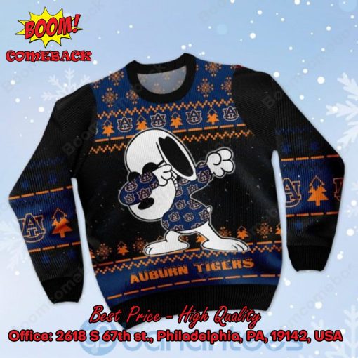 Auburn Tigers Snoopy Dabbing Ugly Christmas Sweater
