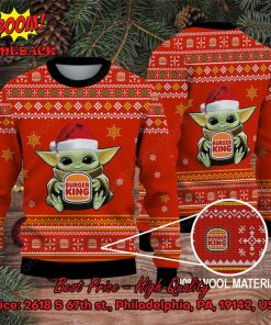 Baby Yoda Hug Burger King Logo Ugly Christmas Sweater