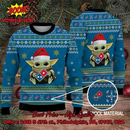 Baby Yoda Hug Domino’s Pizza Logo Ugly Christmas Sweater