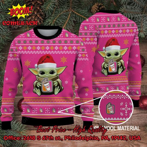 Baby Yoda Hug Dunkin’ Donuts Logo Ugly Christmas Sweater