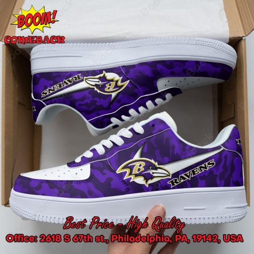 Baltimore Ravens Camo Nike Air Force 1 Shoes
