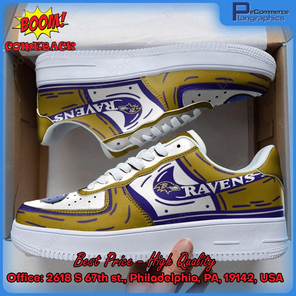 Baltimore Ravens EST 1996 Personalized Name Air Force 1 Shoes