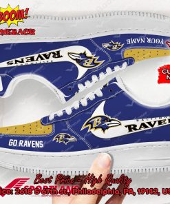 Baltimore Ravens Personalized Name And Number Air Force 1 Shoes