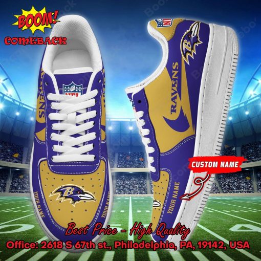 Baltimore Ravens Personalized Name Style 1 Air Force 1 Shoes