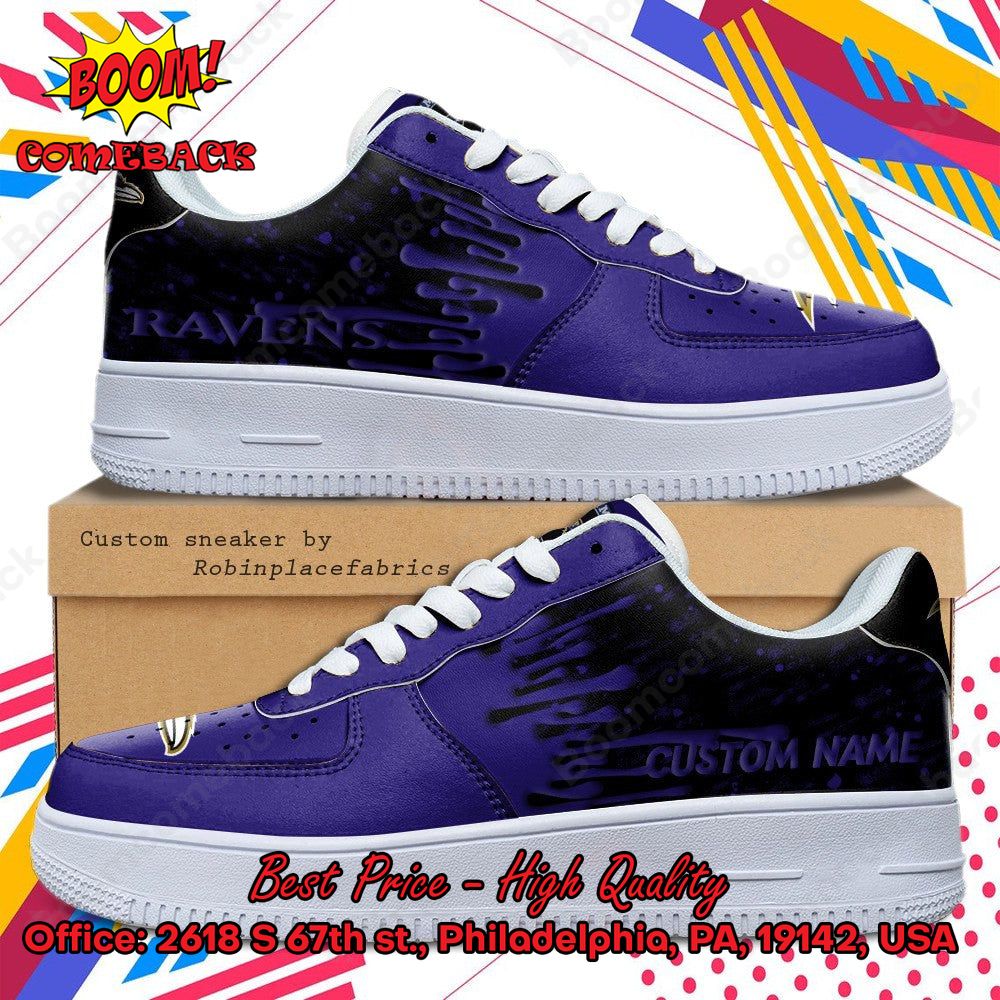 Baltimore Ravens Personalized Name Style 5 Air Force 1 Shoes