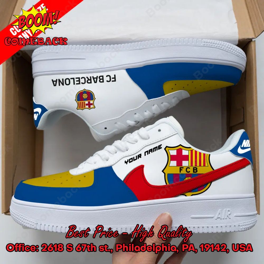 Barcelona Personalized Name Nike Air Force Sneakers