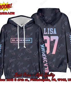 Blackpink Lisa Signatures 3d Printed Hoodie