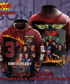 Bon Jovi Hard Rock Band 37th Anniversary 3d Printed Hoodie