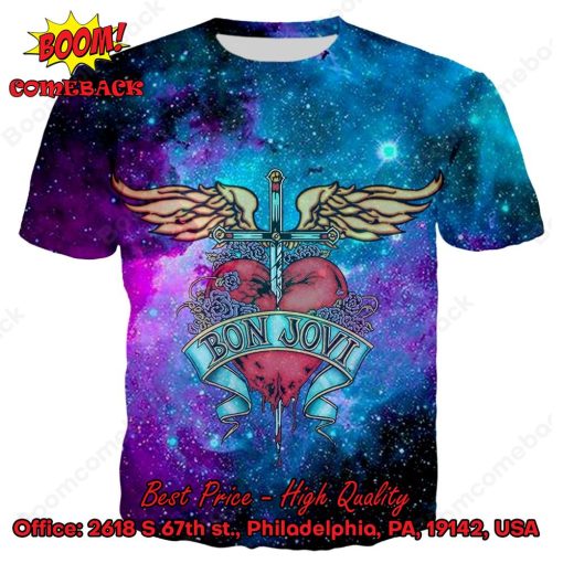 Bon Jovi Hard Rock Band Galaxy Night 3d Printed T-shirt Hoodie