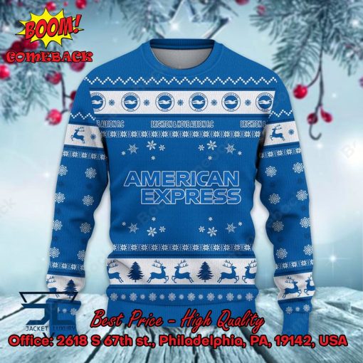 Brighton & Hove Albion Logo Santa Hat Ugly Christmas Sweater