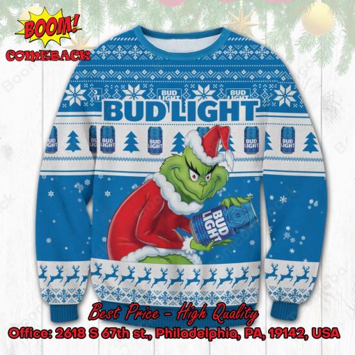 Bud Light Sneaky Grinch Ugly Christmas Sweater