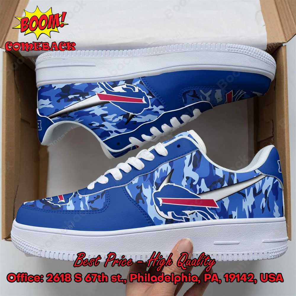 Buffalo Bills Camo Nike Air Force 1 Shoes