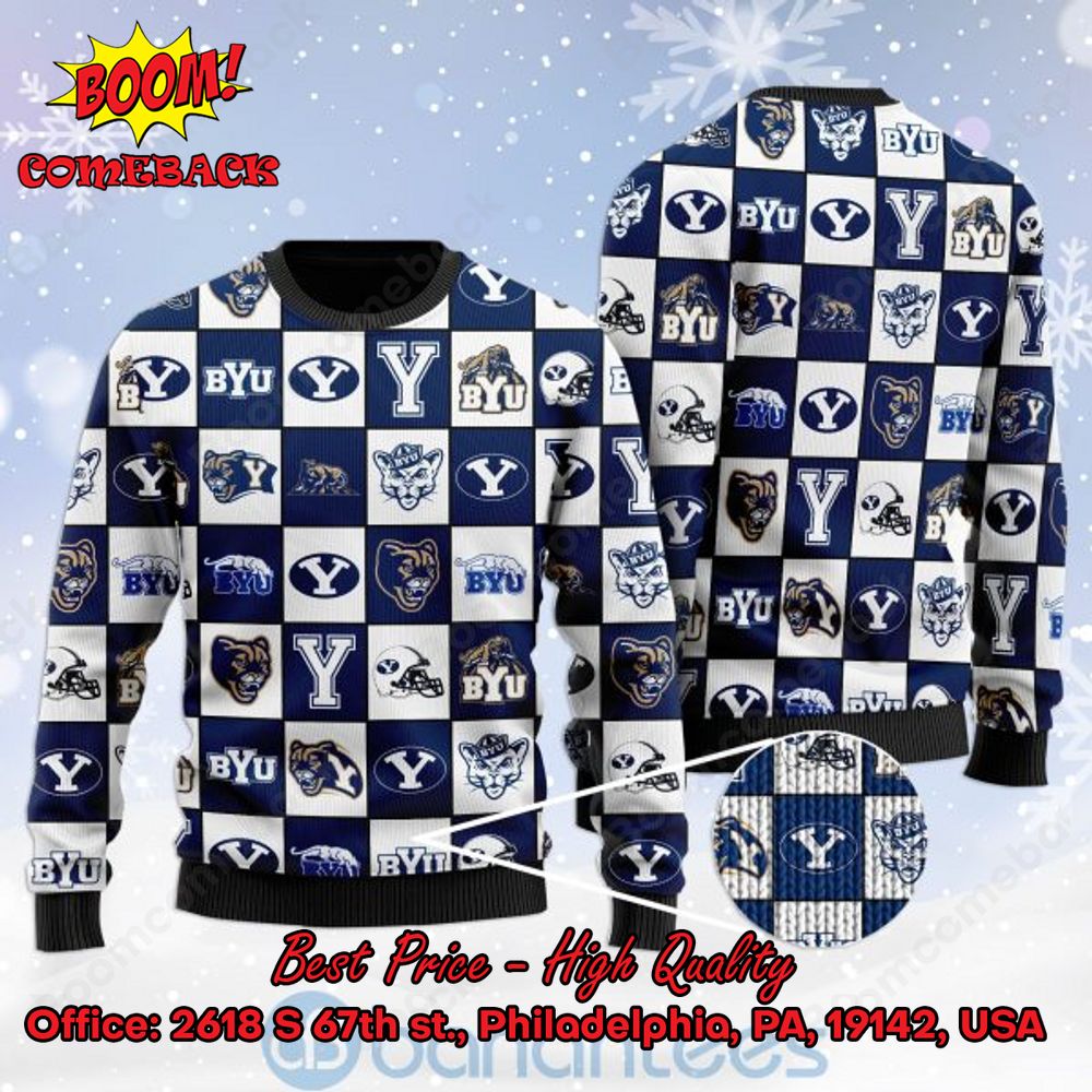 byu cougars logos ugly christmas sweater 1 50MzZ