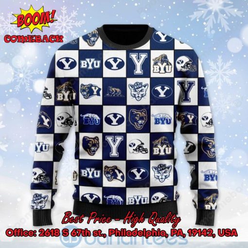 BYU Cougars Logos Ugly Christmas Sweater