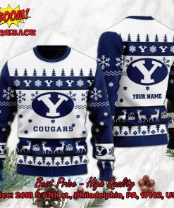 BYU Cougars Personalized Name Ugly Christmas Sweater